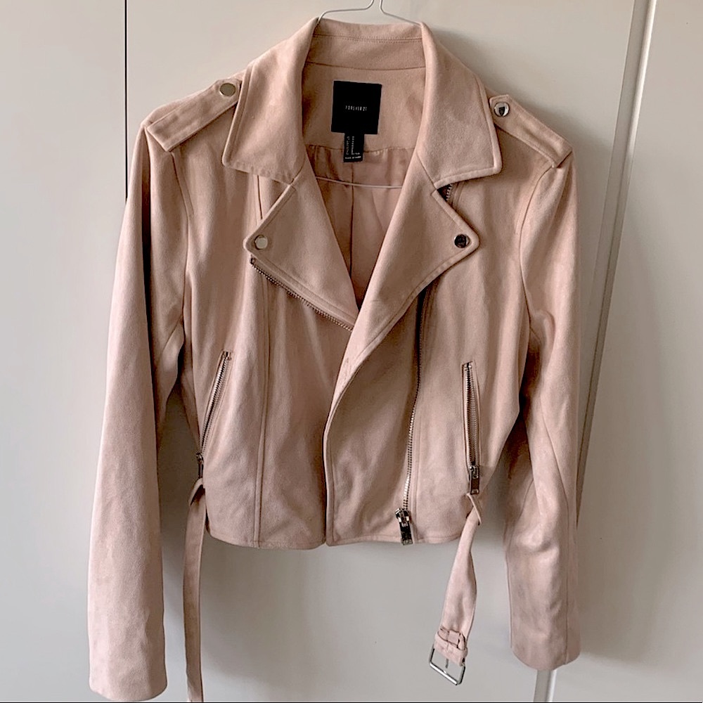 Faux Suede Moto Jacket